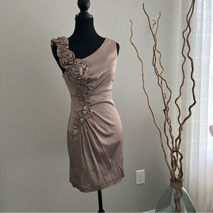 Elegant Taupe Sleeveless Dress
